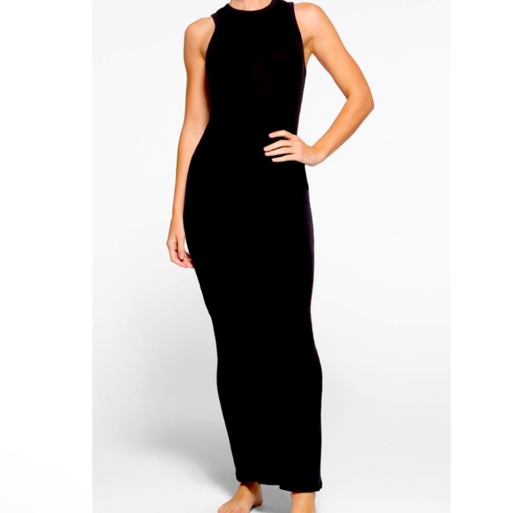 SKIMS Soft Lounge Sleeveless Maxi Dress Black M